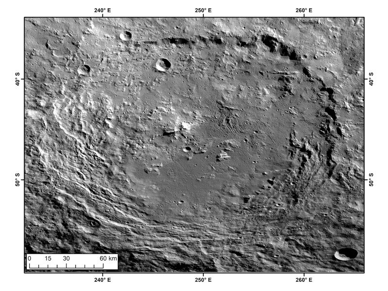 Etwa 170 Kilometer misst der Urvara-Krater im Durchmesser. Die mehrfach terrassierten Kraterwände umschließen eine Vielzahl unterschiedlichster geologischer Strukturen.