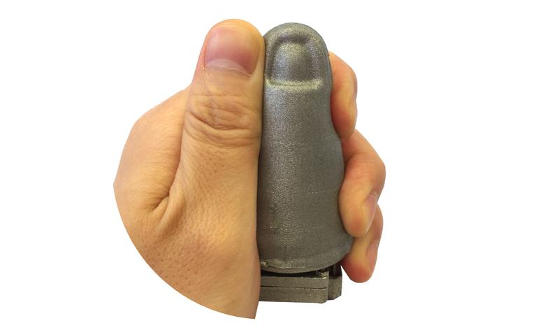 An artificial thumb-sized sensor that gives robots a sense of touch.