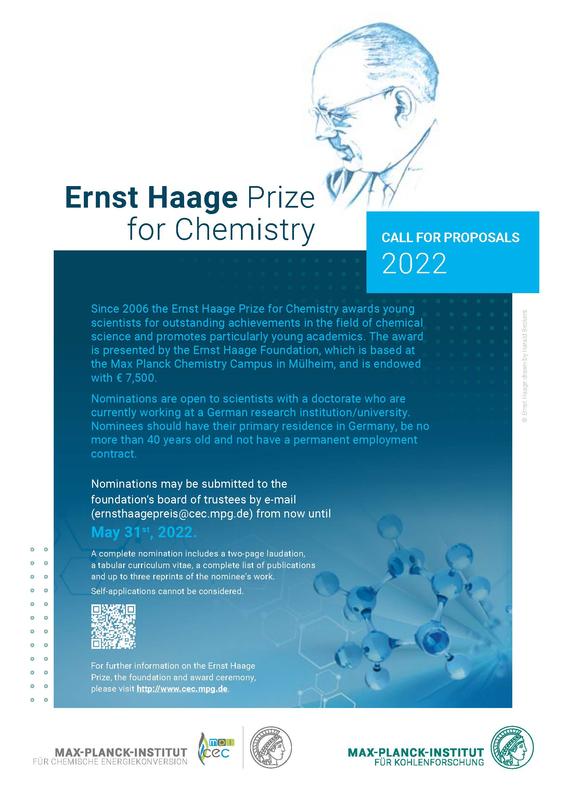 Call for Proposals - Ernst Haage Prize for Chemistry