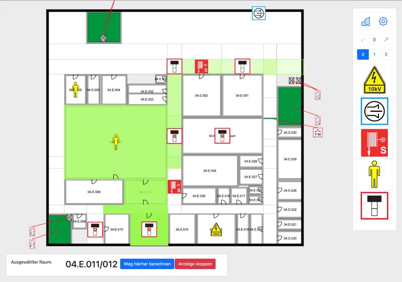 Digitaler Feuerwehrplan - Visualisierung der Anwendung