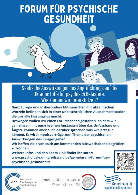 Flyer psychologische Beratung Krieg