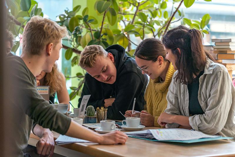 FHWS-Studierende in Kleingruppenarbeit 