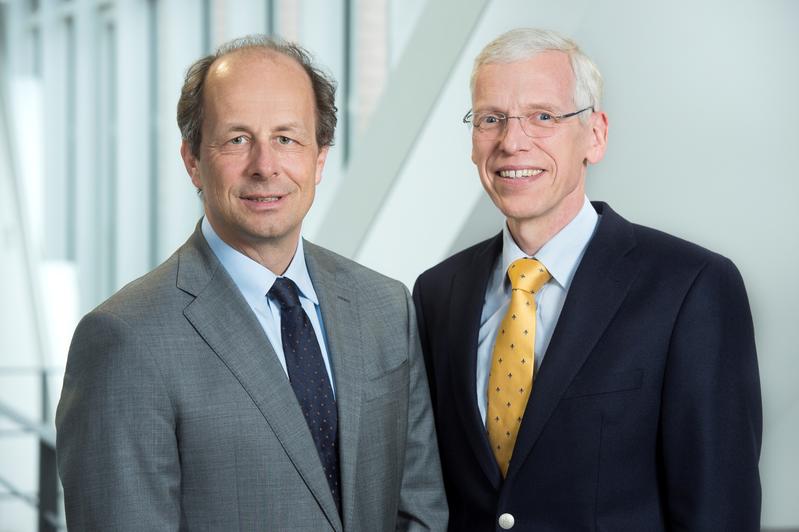 Die Direktoren der Sektion Rechtswissenschaft des Europa-Instituts der Universität des Saarlandes, Professor Marc Bungenberg (l.) und Professor Thomas Giegerich.