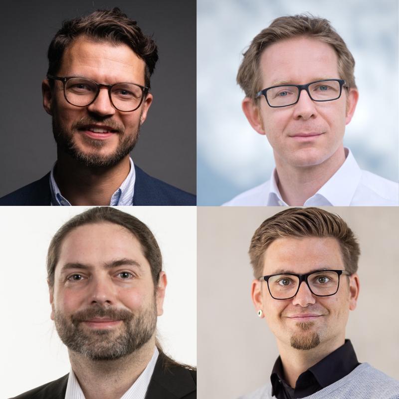 Die Preisträger der Hochschullehrer-Nachwuchspreise 2022: Prof. Gregor Wehinger, Dr. Lars Regestein, Dr.-Ing. Sascha Heitkam und Dr.-Ing. Thomas Seidensticker.