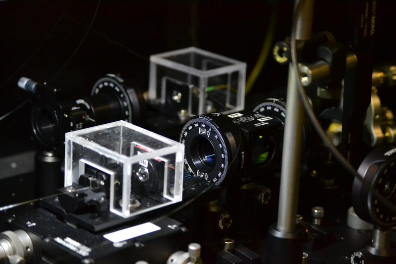 Versuchsaufbau Brillouin scattering in chiral photonic crystal fiber