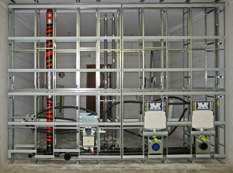 Systematisch planbare Sanitär-Installation aus vorgefertigten Installationsregistern.