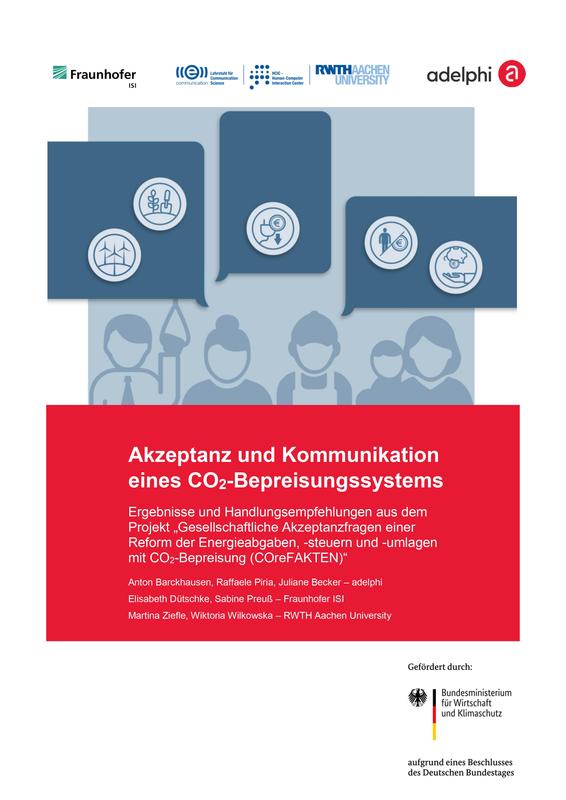 Deckblatt des Ergebnisberichts der Studie zu Akzeptanz und Kommunikation eines CO2-Bepreisungssystems