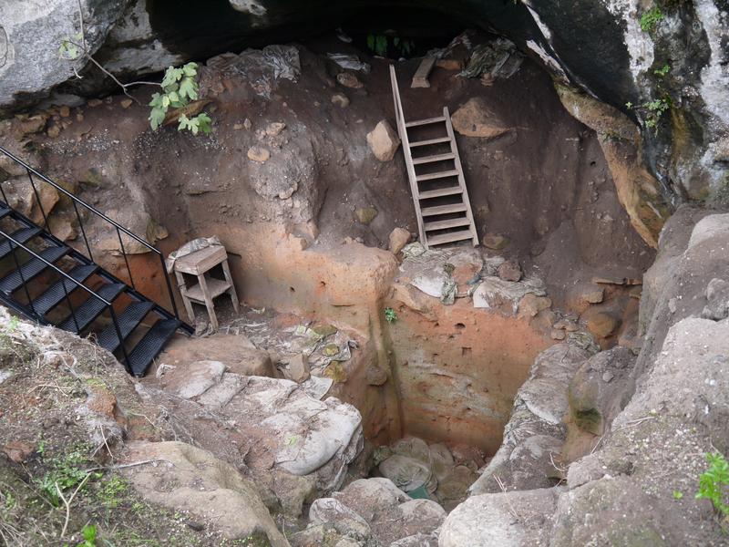 Die zentrale Ausgrabungsstätte in der El Harhoura-Höhle