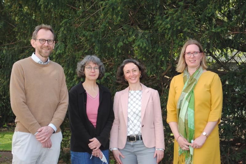 from left to right:  Dr Axel Berger (Deputy Director, interim), Prof. Dr. Imme Scholz (former Deputy Director), Prof. Dr. Anna-Katharina Hornidge (Director), Margret Heyen (Head of Service Facilities)