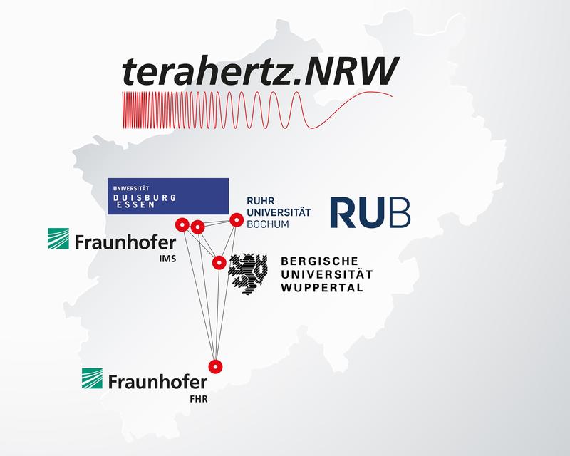 terahertz.NRW-Forschungsnetzwerk: Fraunhofer-Institut für Hochfrequenzphysik und Radartechnik FHR (federf.), Ruhr-Universität Bochum, Universität Duisburg-Essen, Bergische Universität Wuppertal, Fraunhofer-Institut für Mikroelektronische Schaltungen IMS