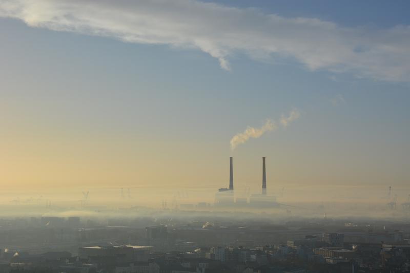 Smogwolke in der Normandie. 