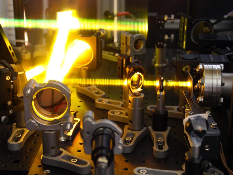 Visualised beam path of the experiment.