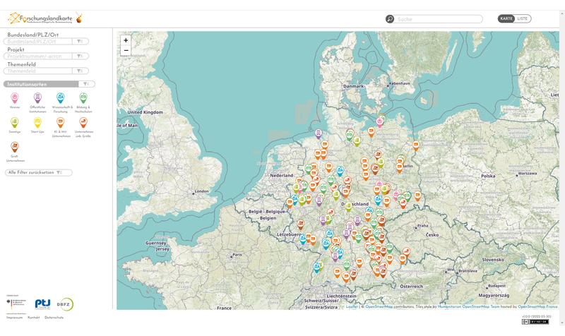 Rund 150 Organisationen wurden bisher in der Forschungslandkarte des Förderprogrammes „Energetische Biomassenutzung“ erfasst.