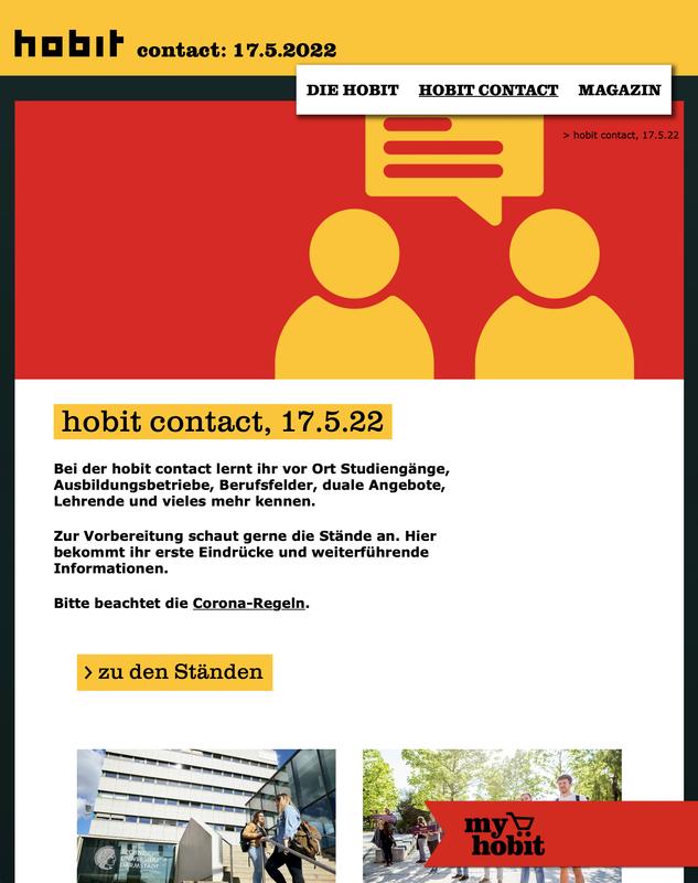 Screenshot der hobit Website