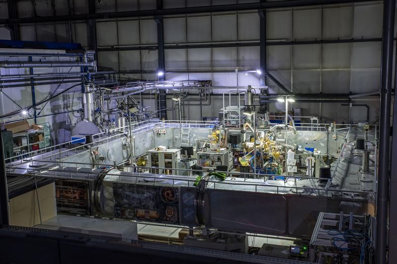 The cryogenic storage ring CSR at the Max Planck Institute for Nuclear Physics with the electron cooler.