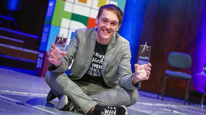 Klimaforscher Dr. Christian Scharun aus dem KIT gewinnt das FameLab Germany (Quelle und Copyright: Sarah Jonek/Bielefeld Marketing GmbH)