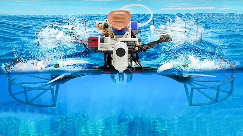 Die neue Drohne mit einer von Fischen inspirierten Saugscheibe hängt sich an bewegte Objekte, um Energie zu sparen, und kann schnell zwischen Luft und Wasser wechseln. 