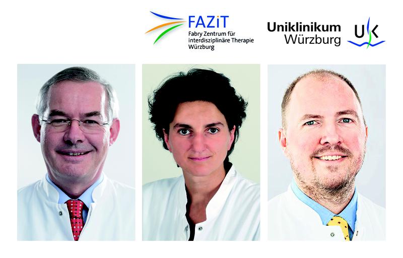 Im Würzburger Fabry-Zentrum erforschen der Nephrologe Christoph Wanner, die Neurologin Nurcan Üçeyler und der Kardiologe Peter Nordbeck (v.l.n.r.) gemeinsam mit ihren Teams die seltene Erkrankung, die Herz, Nieren und Gehirn beeinträchtigt. 