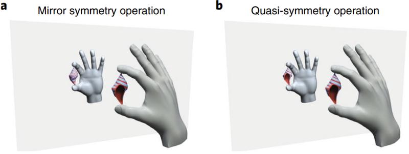 Eine spiegelsymmetrische Operation wirkt sich immer auf das gesamte Objekt aus. Im Gegensatz dazu beeinflusst die Quasi-Symmetrie-Operation verschiedene Teile des Systems auf unterschiedliche Art und Weise.