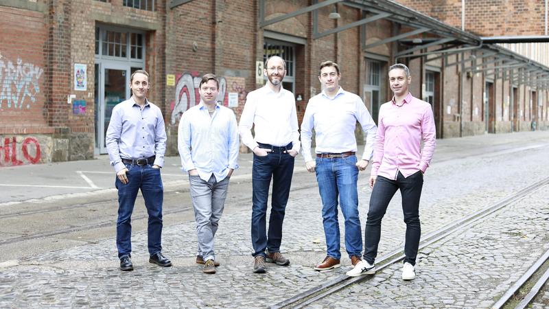 Das Gründerteam v. l.n.r.: Torsten Lorenz, Dr. Dave Ahrens, Christian Koch, Philipp Hahn, Martin Drößiger. 