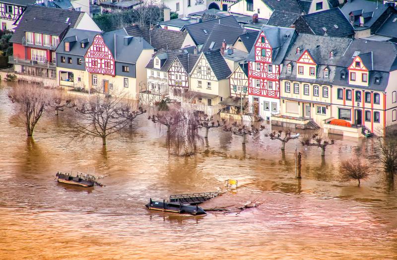 Rhein-Hochwasser 2018. 