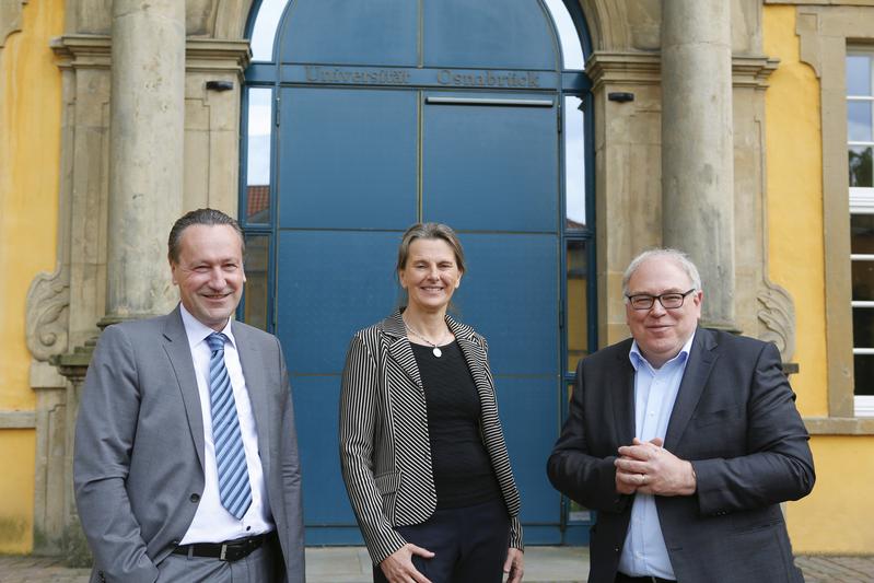Die neu gewählten Mitglieder des Präsidiums v.l.: Prof. Kühnberger, Prof. Lenschow, Prof. Oltmer.