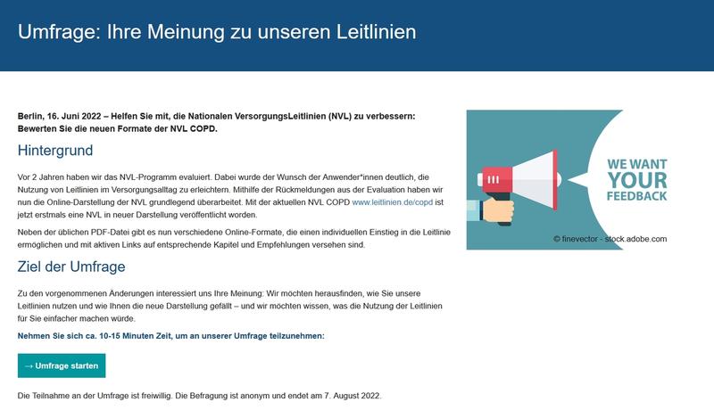 Umfrage: Ihre Meinung zu unseren Leitlinien