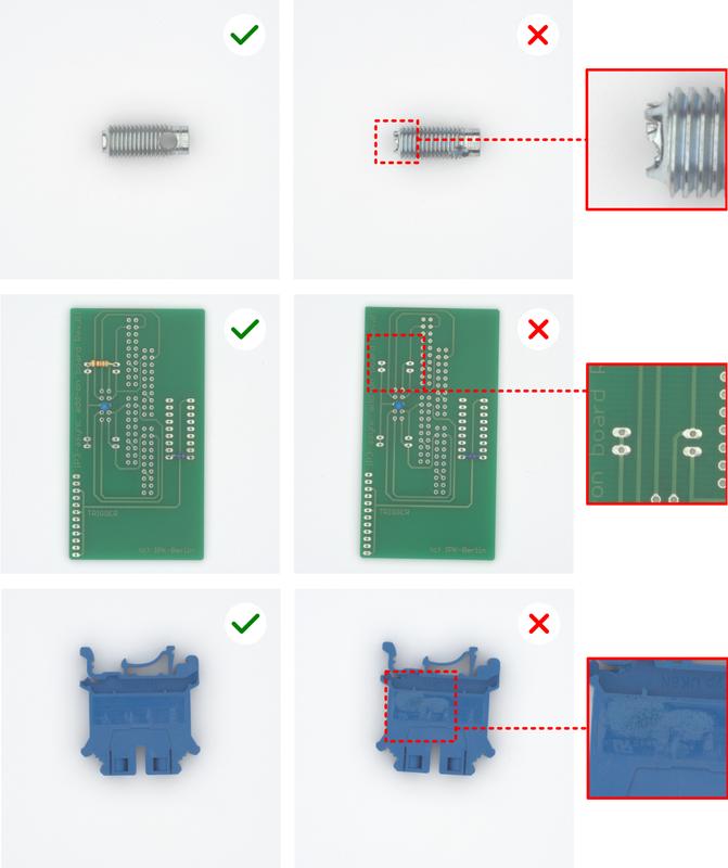 Mit KI-basierter optischer Prüfung lassen sich Defekte  an unterschiedlichsten Bauteilen erkennen.