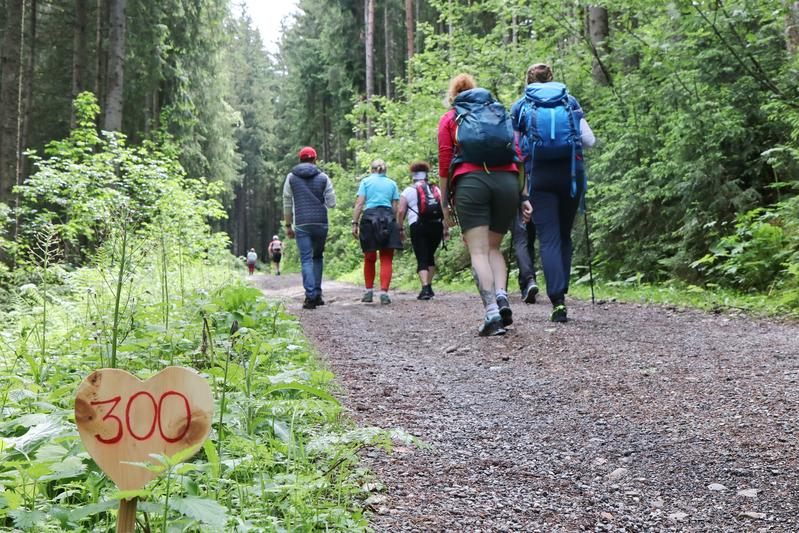 Testwanderung zur Ermittlung der individuellen Herzfitness am 1 km langen Cardio-Trekking-Testtrail in Werfenweng 