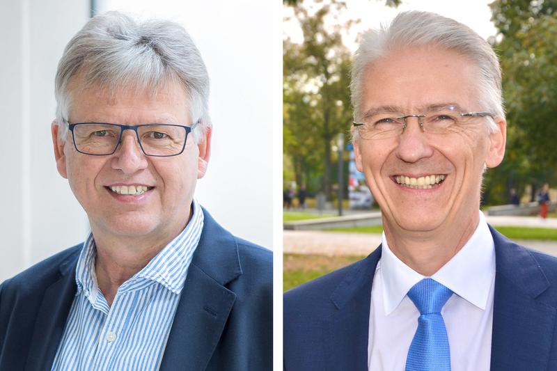 Kongresspräsidenten Professor Andreas Simm der DGGG und Professor Rainer Wirth der DGG (v.l.)