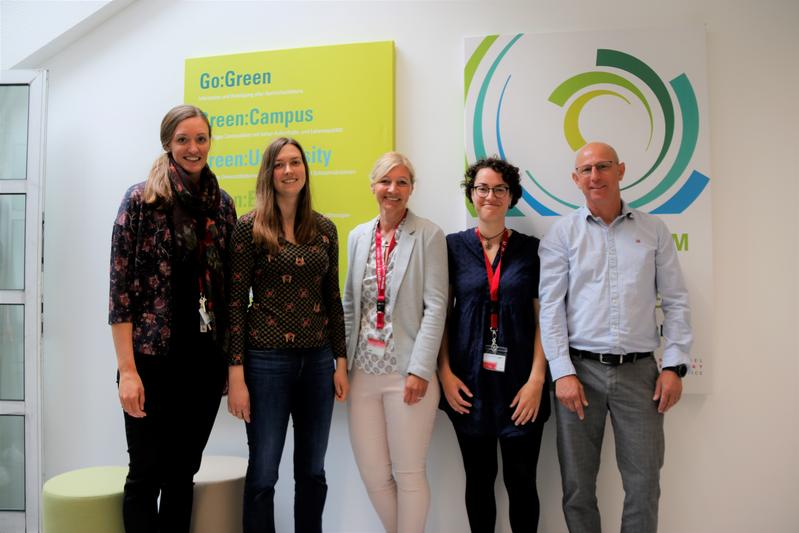 Das Team Green Office der Universität Kassel: Larissa Katzmann, Valentina Binder, Nadine Chrubasik, Aylin Körpe, Georg Mösbauer (v. li.).
