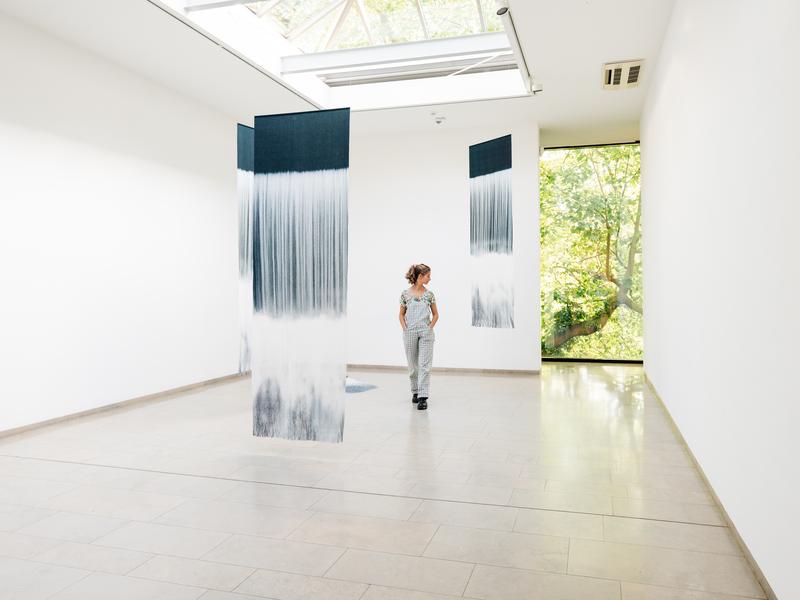 Works at the exhibit “Weaving Echoes” currently at the Gerhard-Marcks-Haus. One of the pieces will be chosen for the Karin-Hollweg-Preis that is set to be awarded on July 14, 2022. 
