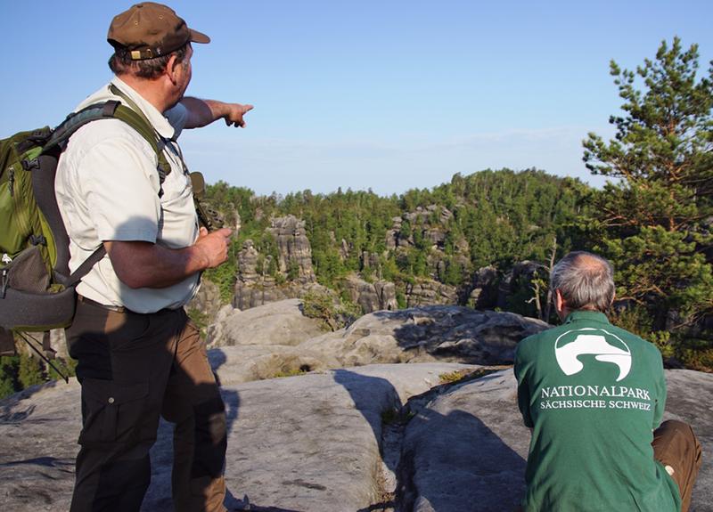 A nature conservation ranger of the Saxon Switzerland National Park, Germany