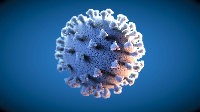 Künstlerische Darstellung des Coronavirus. 