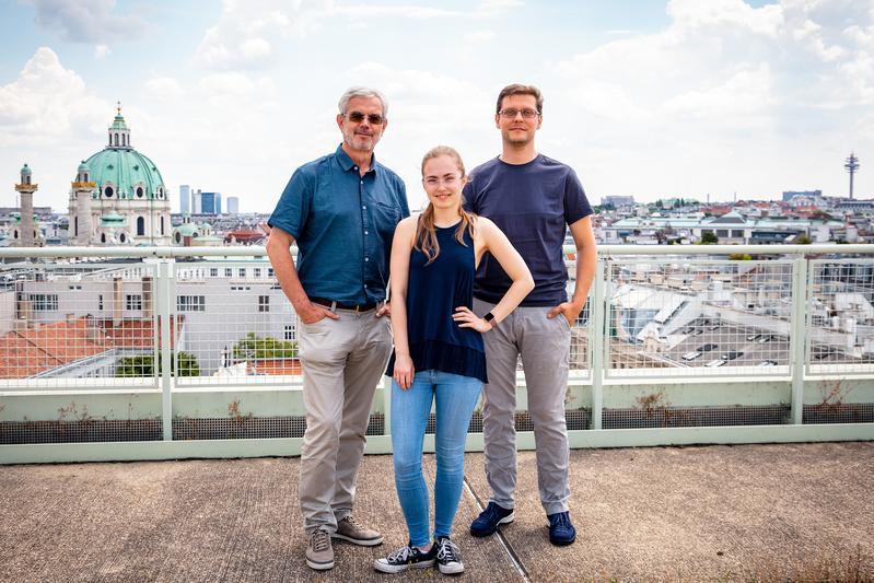 Das TU Wien-Team von links nach rechts: Friedrich Aumayr, Anna Niggas und Richard Wilhelm.