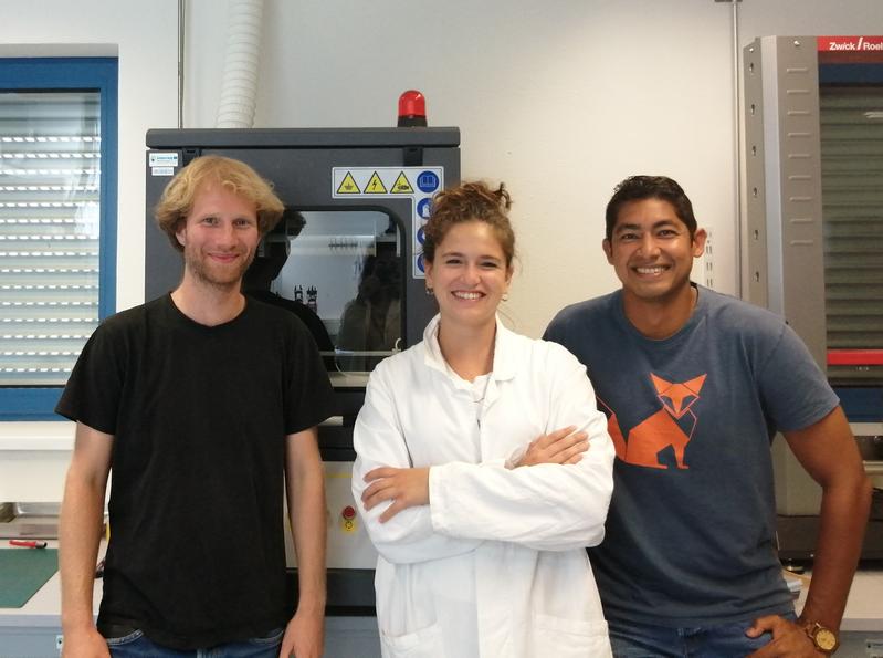 Das Projektteam von links: Hans-Konrad Weber, Caterina Bellatreccia (Gaststudierende von der Universita di Bologna), Dr. Jonathan Florez-Montano.