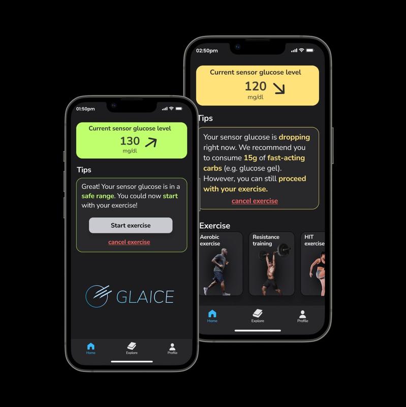 The new app informs people with type 1 diabetes about their current glucose levels and provides appropriate recommendations for action.