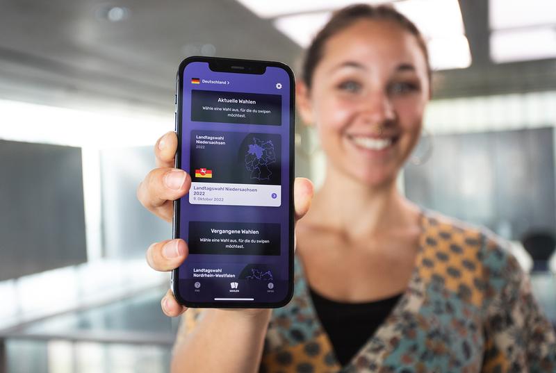 Online-Entscheidungshilfe „WahlSwiper“ zur Landtagswahl in Niedersachsen.