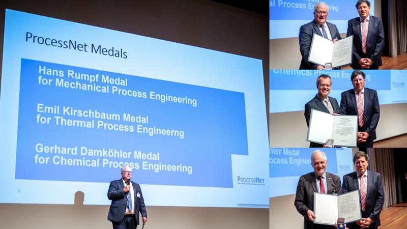 ProcessNet-Medaillen 2022: David. W. Agar, Stephan Scholl und Arno Kawade (von oben nach unten) freuen sich über ihre Auszeichnungen.