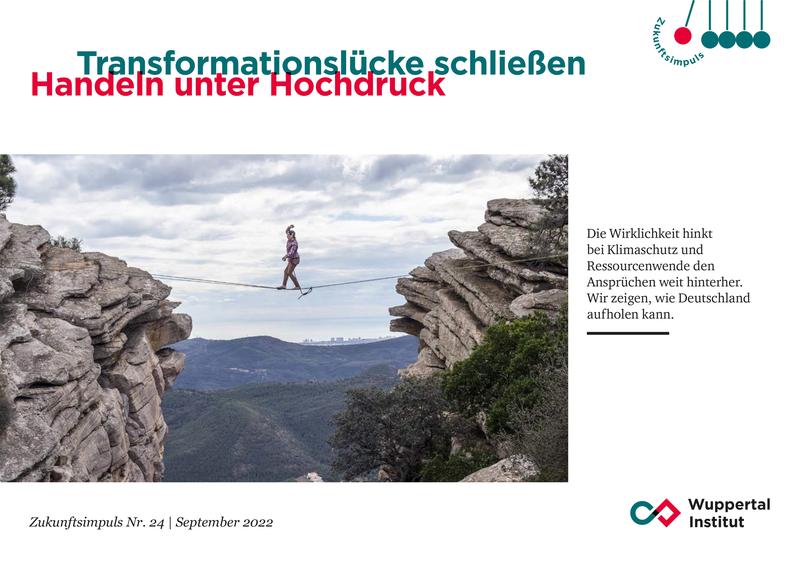 Cover  Sonderzukunftsimpuls: Transformationslücke schließen – Handeln unter Hochdruck