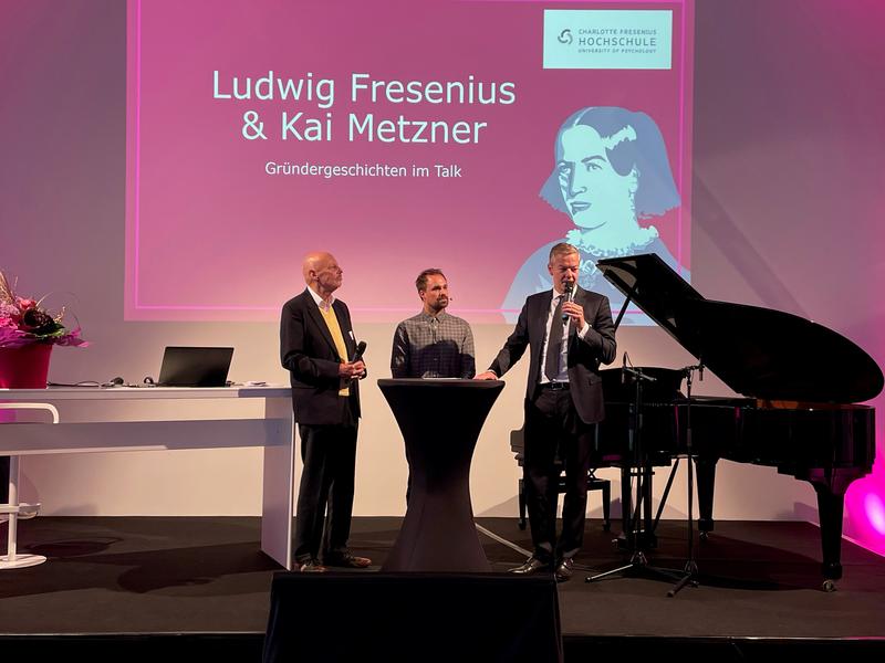 Ludwig Fresenius und Kai Metzner beim Gründertalk mit Lukas Wandke