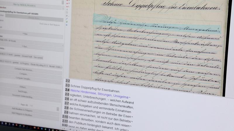 Die Transkribus-Plattform kann unterschiedlichste Handschriften verarbeiten. Gibt es kein gut passendes Modell, können Nutzer*innen die Maschine selbst trainieren. 