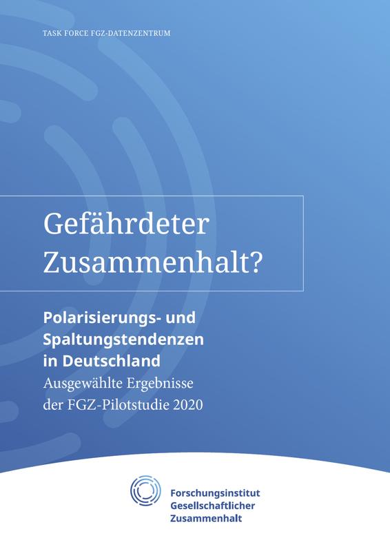 Titelseite des Berichts „Gefährdeter Zusammenhalt?“