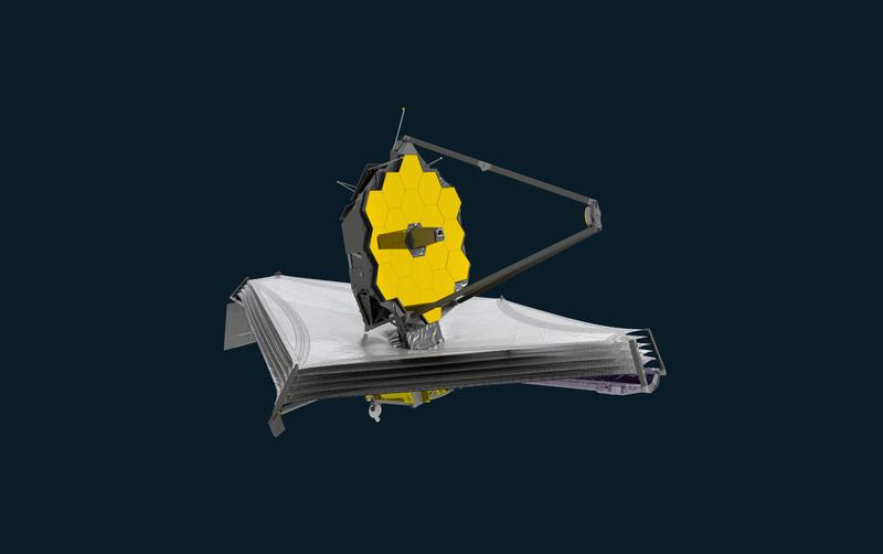 Künstlerische Darstellung des “James Webb Space Telescope” (JWST), betrieben von NASA/ESA/CSA.