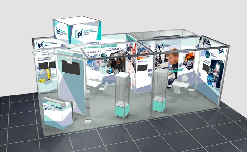 Visualisierung des Messestands des IPF im Science Campus der K 2022 