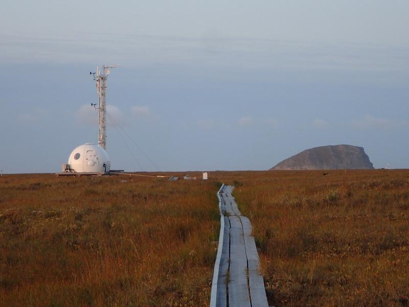 Messturm in der sibirischen Tundra