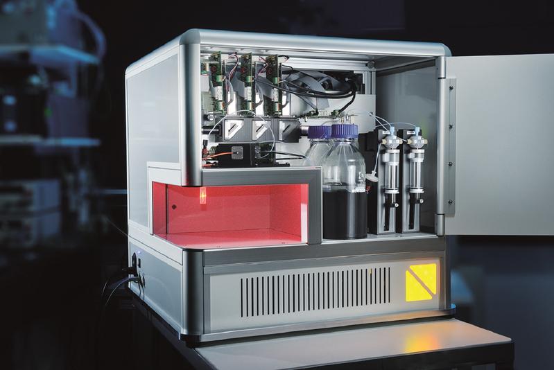 Microfluidic readout unit for clinical multiplex analysis.