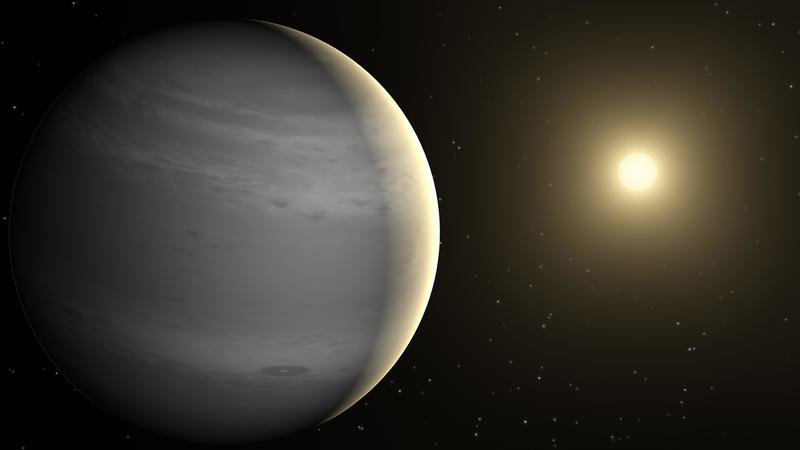 Diese künstlerische Darstellung zeigt einen Gasriesen-Exoplaneten, der um einen sonnenähnlichen Stern kreist.