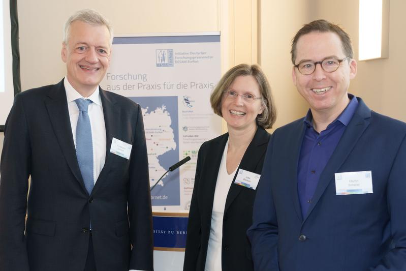 Veranstalter Zukunftssymposium DESAM-ForNet in Berlin: Prof. Ferdinand Gerlach, Prof. Jutta Bleidorn, Prof. Martin Scherer