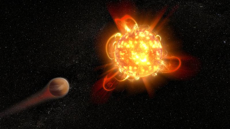 Die Rostocker Forschung zum Inneren von kleinen Sternen (rechts) und sie umkreisende Planeten (links) ist eng mit den aktuellen Fortschritten in der Fusionsforschung in den USA verknüpft (Fotonachweis: NASA, ESA and D. Player (STSci)).